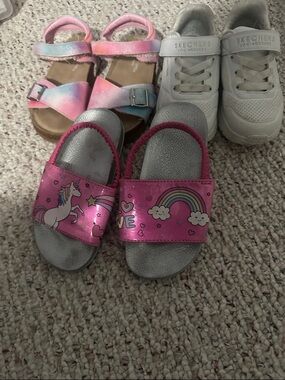 Kids Unicorn & Rainbow Pink Slide Sandals - Lightweight Comfort